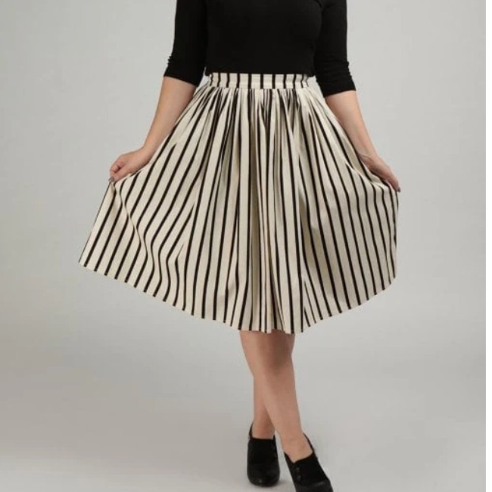Collectif Jasmine Ghost Stripes Swing Skirt 2x